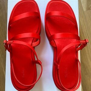 NWT The Row Wedge Sandal in Vermillion EU 40